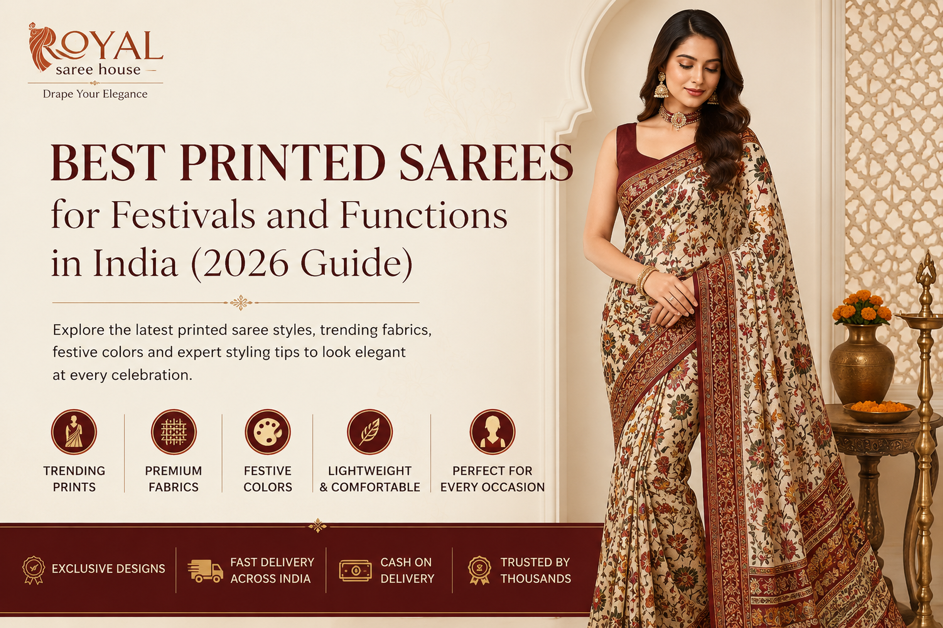 Best Printed Sarees for Festivals and Functions in India (2026 Guide)