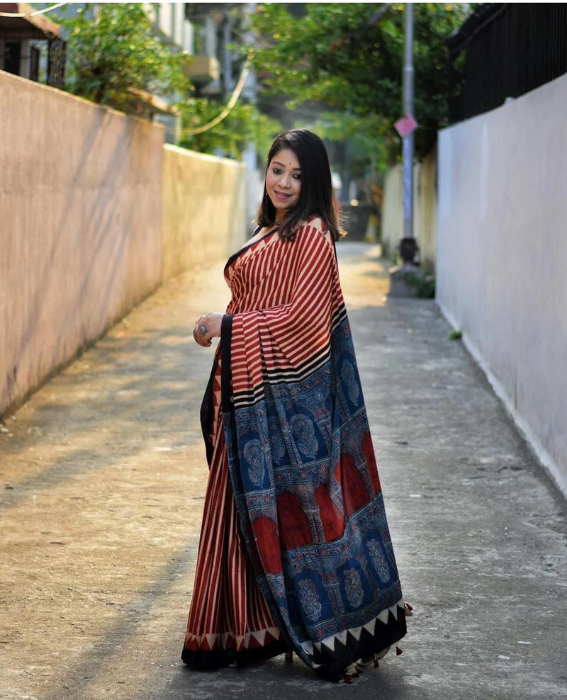 Festival Special Ajrakh Saree