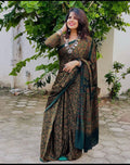 Premium Ajrakh Printed Modal Silk Saree for Women  Traditional Function & Party Wear