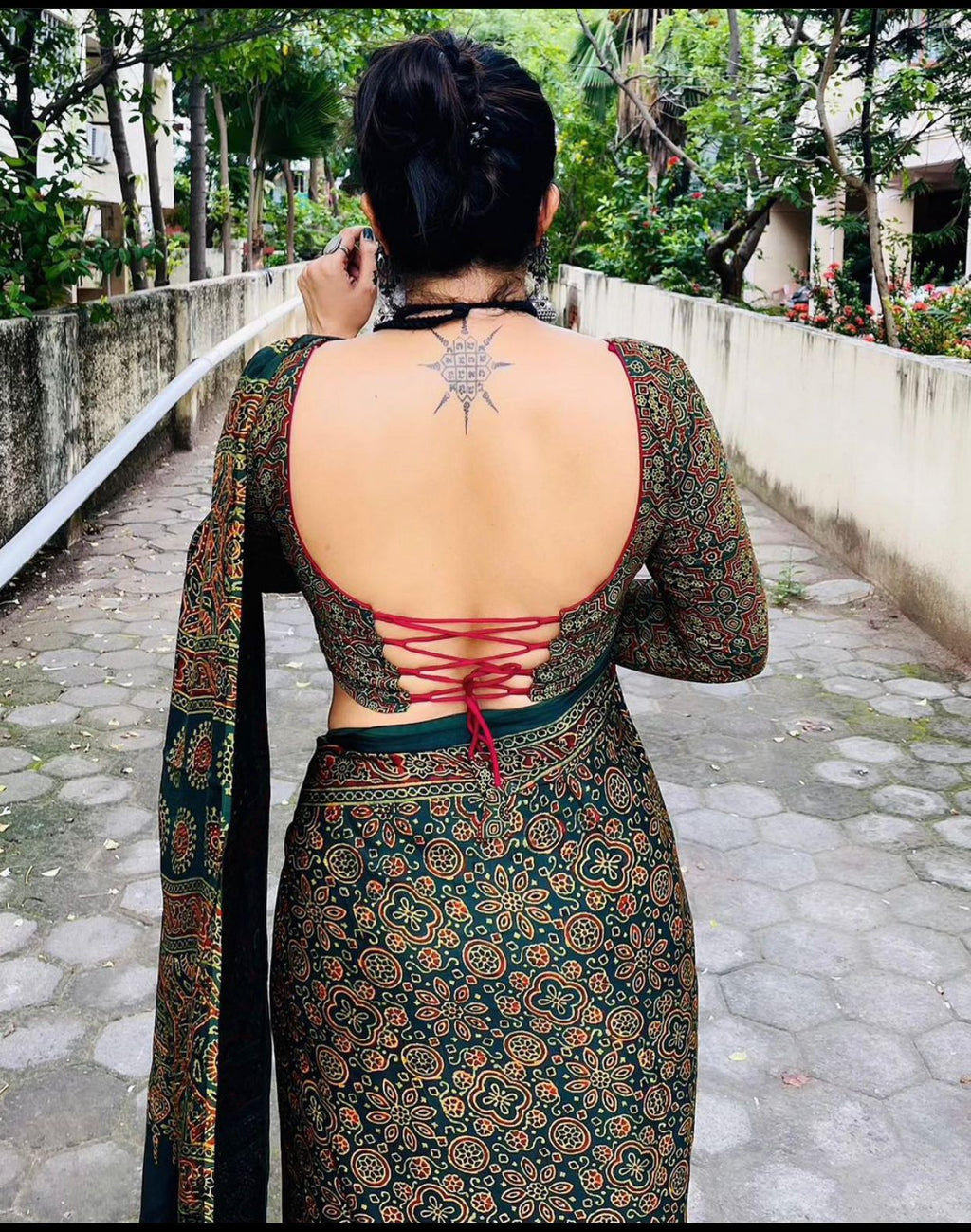 Premium Ajrakh Printed Modal Silk Saree for Women  Traditional Function & Party Wear