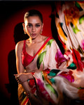 Premium Japan Satin Digital Print Saree for Women  Function & Wedding Wear Designer Saree