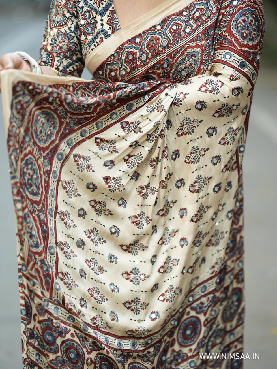 Trending AjarRakh Modal Silk Real Mirror Work Saree For Women |  Party & Funcation & Weeding Wear