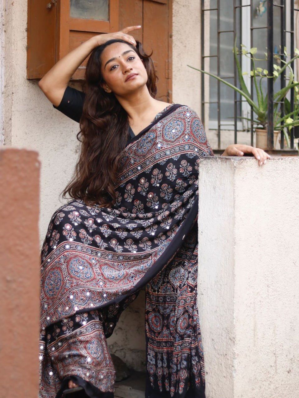 Trending AjarRakh Modal Silk Real Mirror Work Saree For Women |  Party & Funcation & Weeding Wear