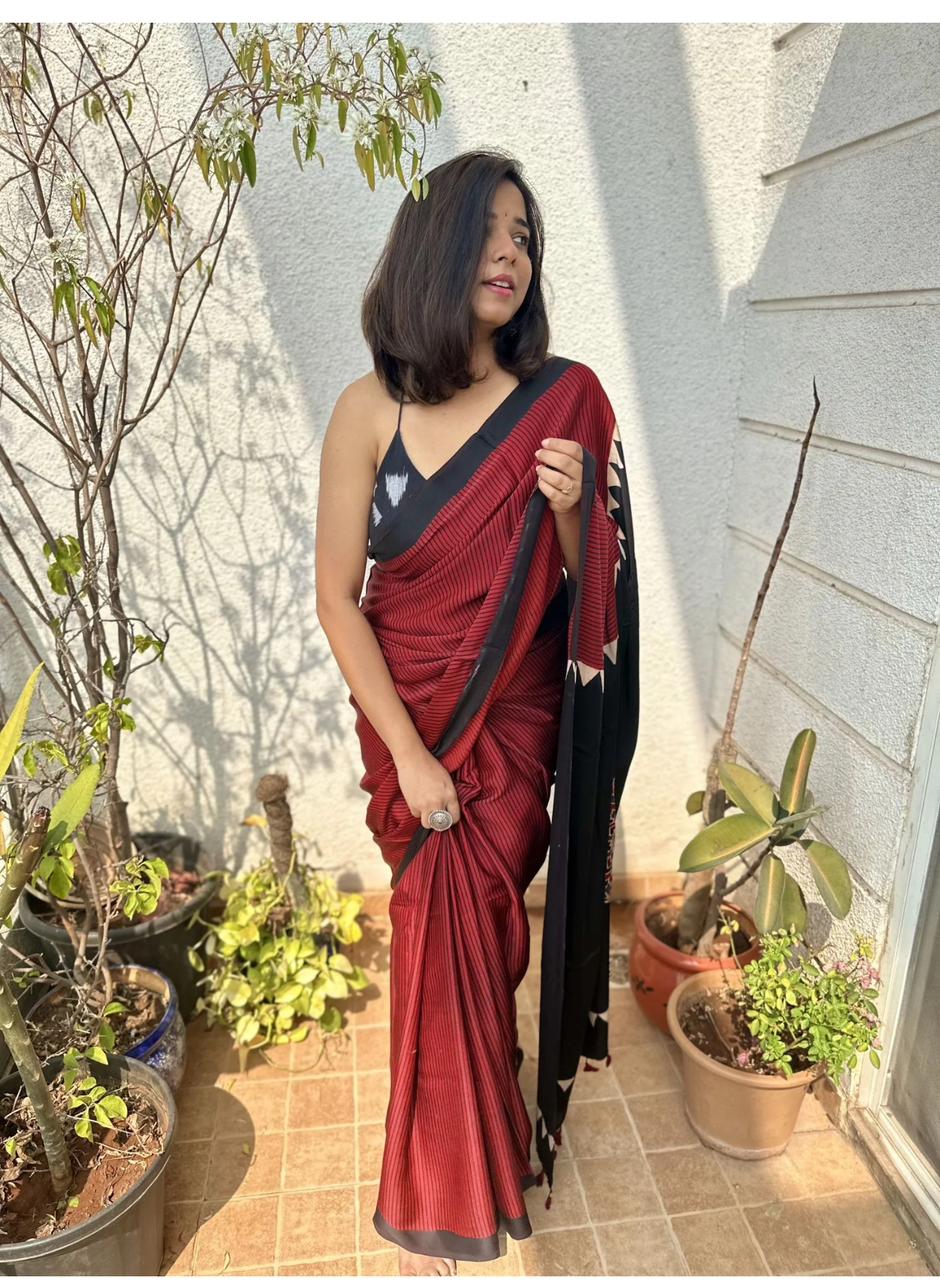 Women’s Stylish Maroon Designer Saree  Party, Festival & Occasion Wear